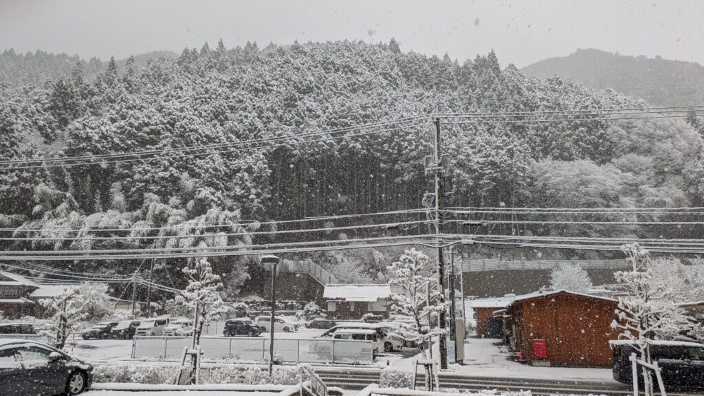 西粟倉村の冬景色